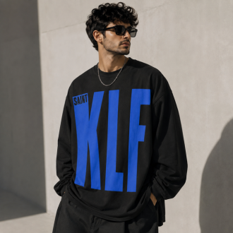 تیشرت آستین بلند اورسایز باکسی مردانه KLF